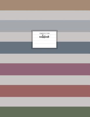 [8ac32] ^Read# ^Online@ Composition Notebook: Brown Turquoise Violet Khaki Striped, College Ruled, Letter Size, Classic, 110 Pages. -  !ePub*