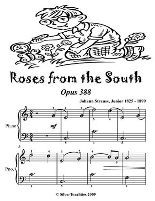 68a3e] %D.o.w.n.l.o.a.d# Roses from the South Waltz Opus 388 Easiest Piano Sheet Music Tadpole Edition - Johann Strauss Junior %PDF%