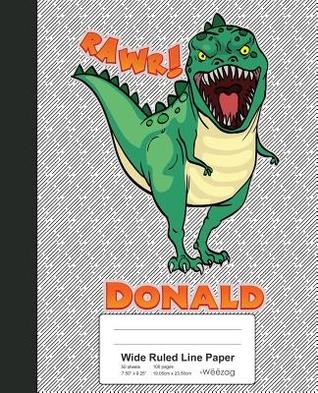 [d0b87] %R.e.a.d~ ~O.n.l.i.n.e# Wide Ruled Line Paper: DONALD Dinosaur Rawr T-Rex Notebook -  ^P.D.F!