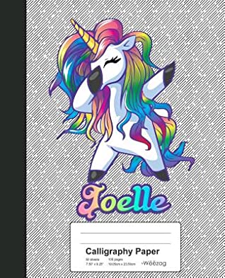[01e5a] !R.e.a.d! Calligraphy Paper: JOELLE Unicorn Rainbow Notebook -  @e.P.u.b!